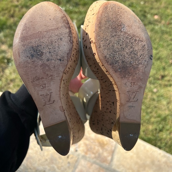 Louis Vuitton Wedge Buckle Strap Heels - Picture 6 of 11